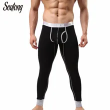 1 шт., мужские кальсоны на осень и зиму, высокое качество, бренд soutong, мужские кальсоны, черные, плюс бархат, теплое термобелье для мужчин