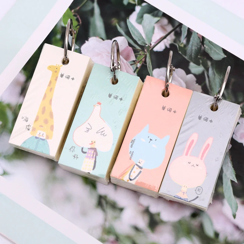 

Cute Cartoon Note Pad Kawaii Mini Notebook For School Vocabulary Writing Reciting Book Ring Binding Memo Pads Gift Office Supply