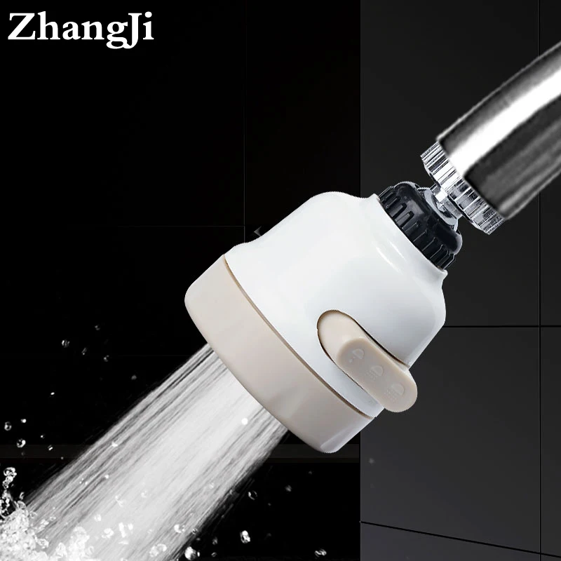 ZhangJi 3 Modes Faucet Aerator Flexible Water Saving High Pressure Filter Sprayer Nozzle 360 degree Rotate Diffuser Aerator