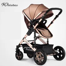 Fashion High-view Foldable Baby Stroller Aluminum Alloy Frame, Shock Absorption, Portable Pram, Bi-direction Pushchair