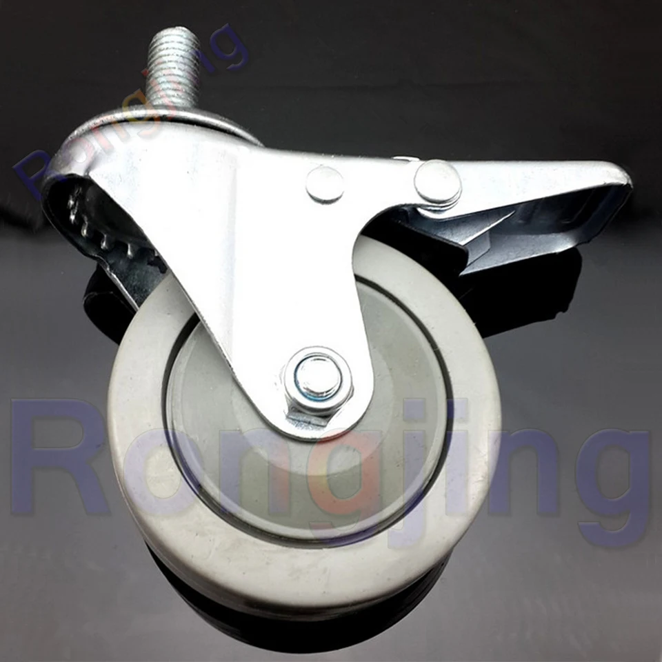 New 2.5'' 360 Degree Furniture Universal Caster With Brake PVC Screw Type Rolling Swivel Castor
