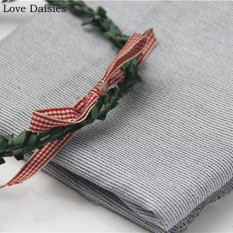 

100% Cotton Poplin Yarn Dyed HEMP GRAY Stripe Durable Fabrics for DIY Handmade Summer Dress Shirt Blouse Lining Textile Cloth