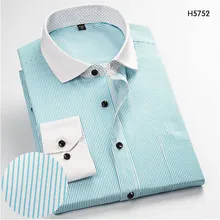 Мужская рубашка с длинным рукавом, тонкая, Мятная, деловая, повседневная, полосатая рубашка, для работы, мужская, деловая, для свадьбы, рубашки в клетку, для работы, для офиса, рубашки