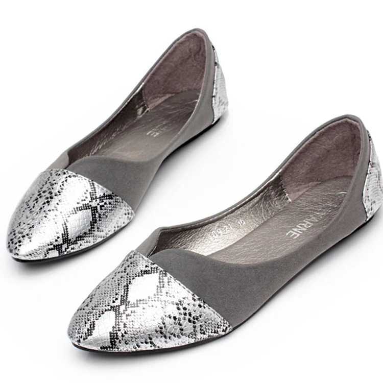 gray pointed flats