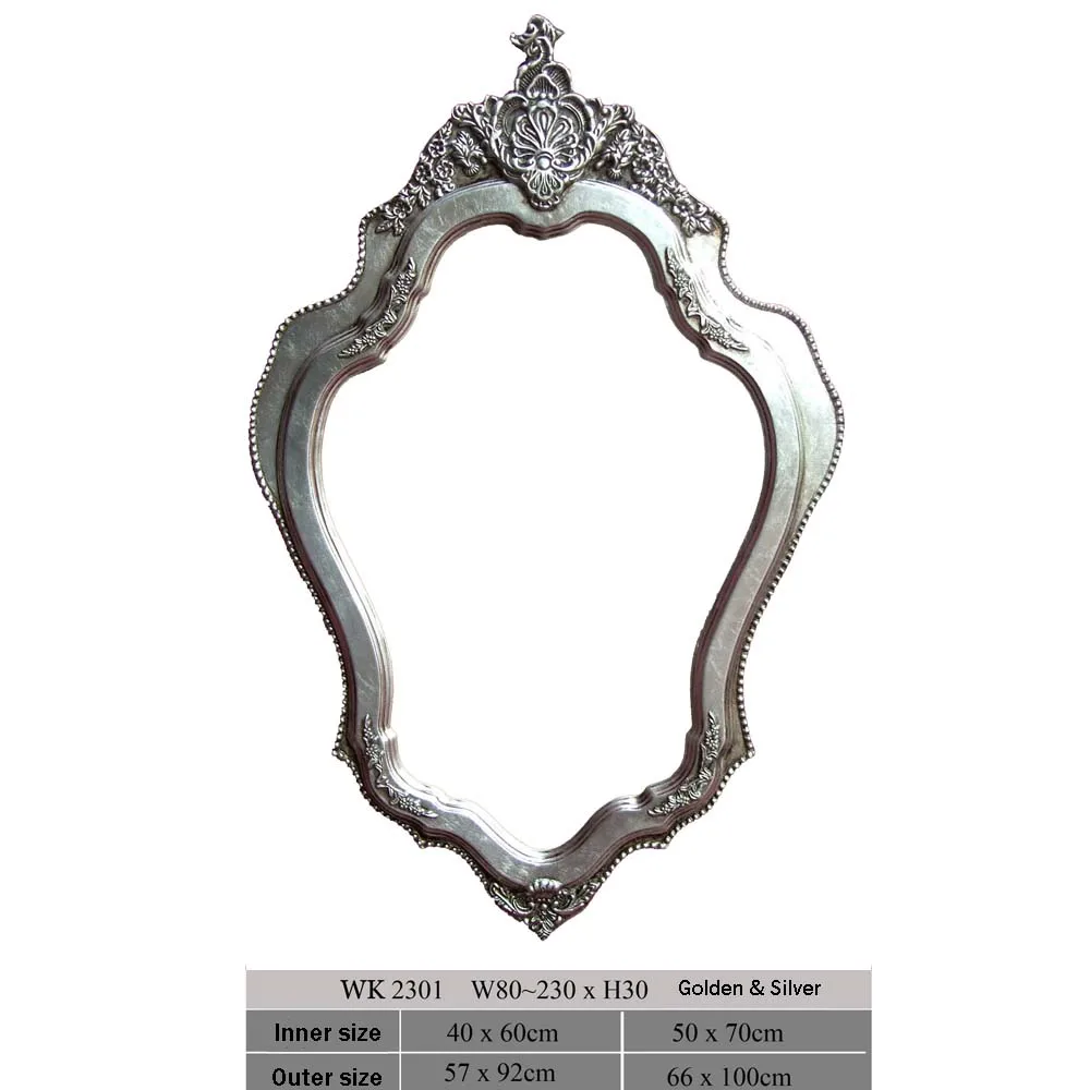 Новейшая неправильная декоративная рама для зеркала для домашнего искусства - Цвет: Silver