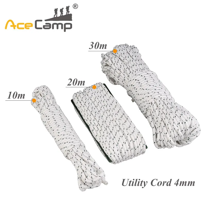 

AceCamp 10m/20m/30m Camping Tent Outdoor Parechute Cord Rock Climbing Equipment Survival Rope String Hiking Accessory 4mm