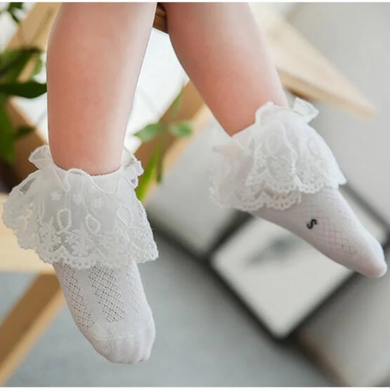 New summer Candy Colors Retro Lace Ruffle Frilly Ankle Short Socks Kids
