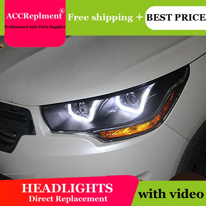 

Car Styling For Citroen C4L headlights 2013-2014 C4 led headlight C4 drl projector headlights H7 hid Q5 Bi-Xenon Lens low beam