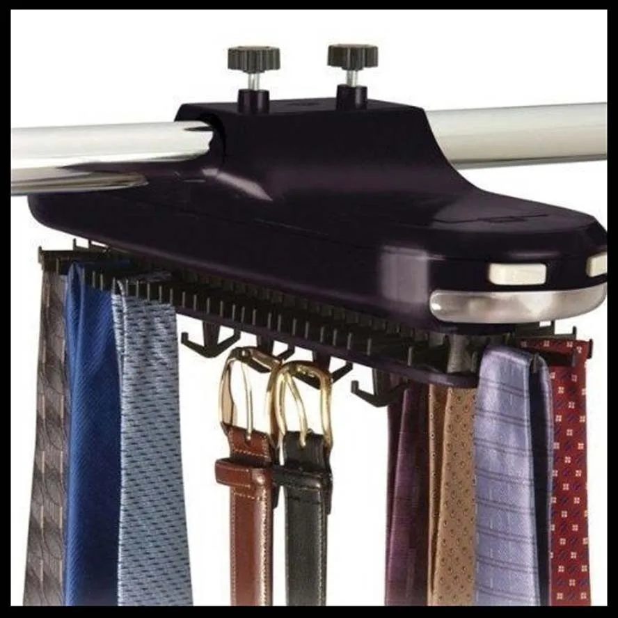 Автоматическая стойка для галстуков на батарейках, светильник вмещает 64 галстука и 8 ремней, вешалка для галстуков, автоматическая стойка для демонстрации шарфов