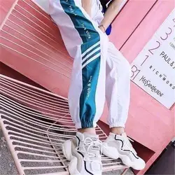 Летние штаны-шаровары в стиле хип-хоп; модные однотонные штаны до щиколотки; повседневные женские брюки Харадзюку 2019 года