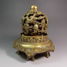 Разработать Китая латунь три ноги курильница Дракон Кадило