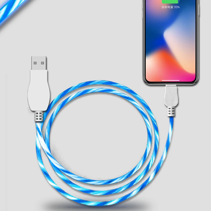 Cherie LED Micro USB кабель для быстрой зарядки C Samsung S10 + Xiaomi Huawei Android и передачи данных Type
