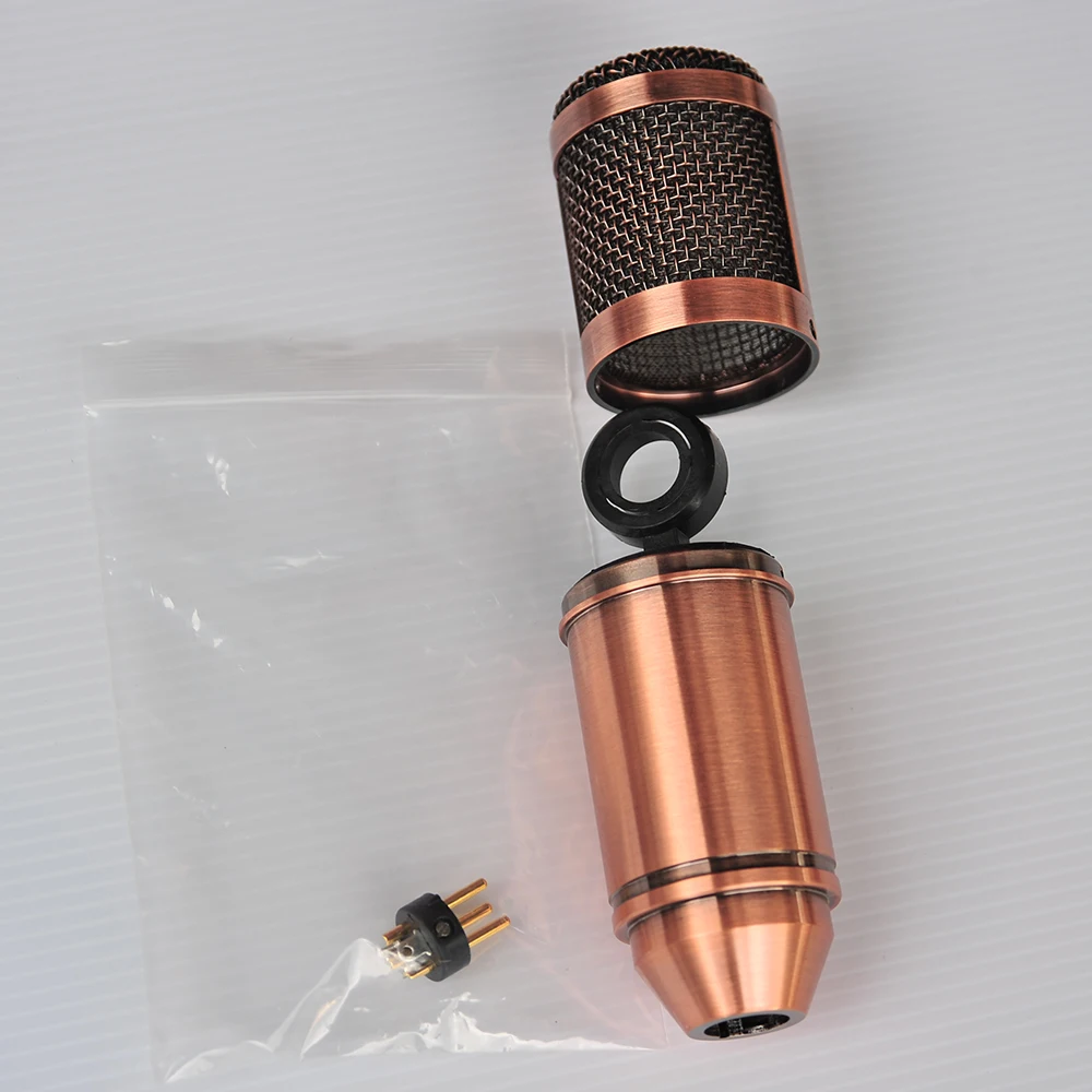Золотой серый коричневый металлический DIY Корпус Корпуса микрофона чехол для микрофона