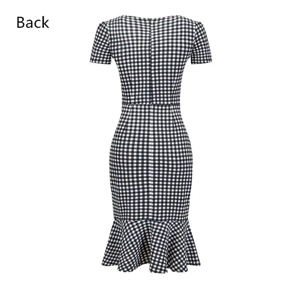 Plus size S-XXXL Fishtail Dress 2017 Pencil Bodycon Evening Party Dress Women Business Career Female Peplum Work Dress Vestidos (8)