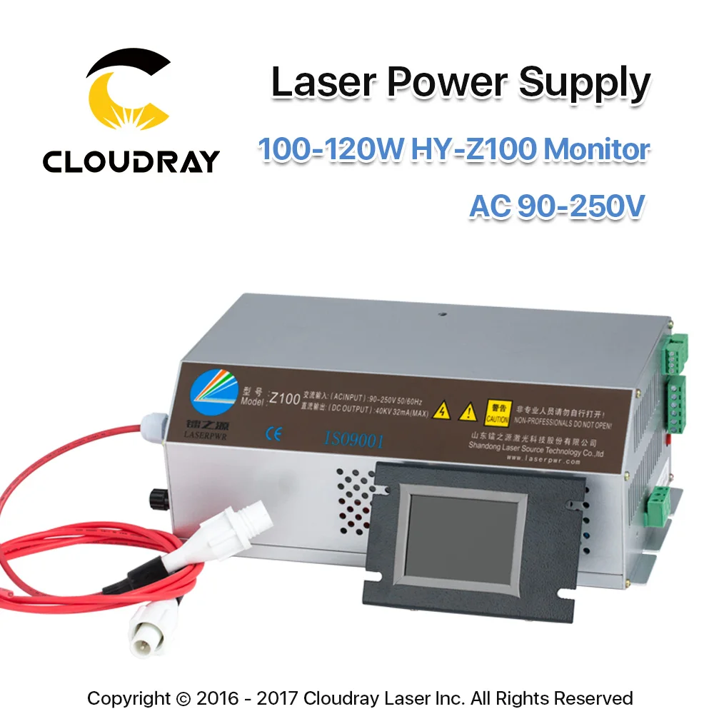 Cloudray 100-120 Вт CO2 лазерный источник питания монитор AC90-250V трубка EFR для CO2 лазерной гравировки резки Z100 Z серии