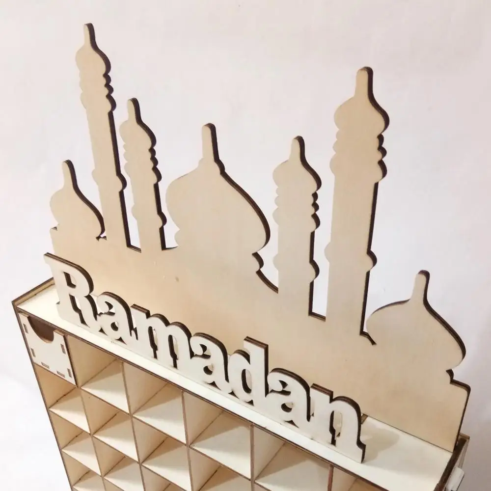 Рамадан деревянный Eid украшение Мубарак для дома мусульманская деревянная декорация обратного отсчета кулон фестиваль вечерние поставки