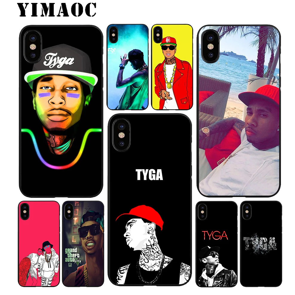 YIMAOC Tyga Hip Hop Soft TPU Black Silicone Case for iPhone X or 10 8 7 6 6S Plus 5 5S SE Xr Xs Max |
