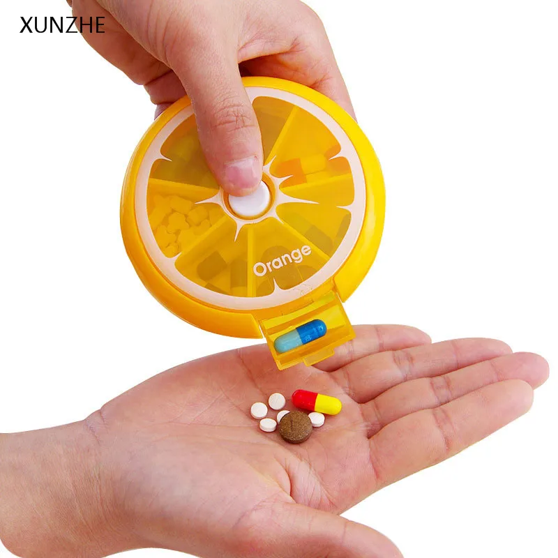 

XUNZHE Food Grade PP Multi-Function 7 Grid Pills Box Cute Portable Travel Drug Classification Storage Box One Week Medicine Box