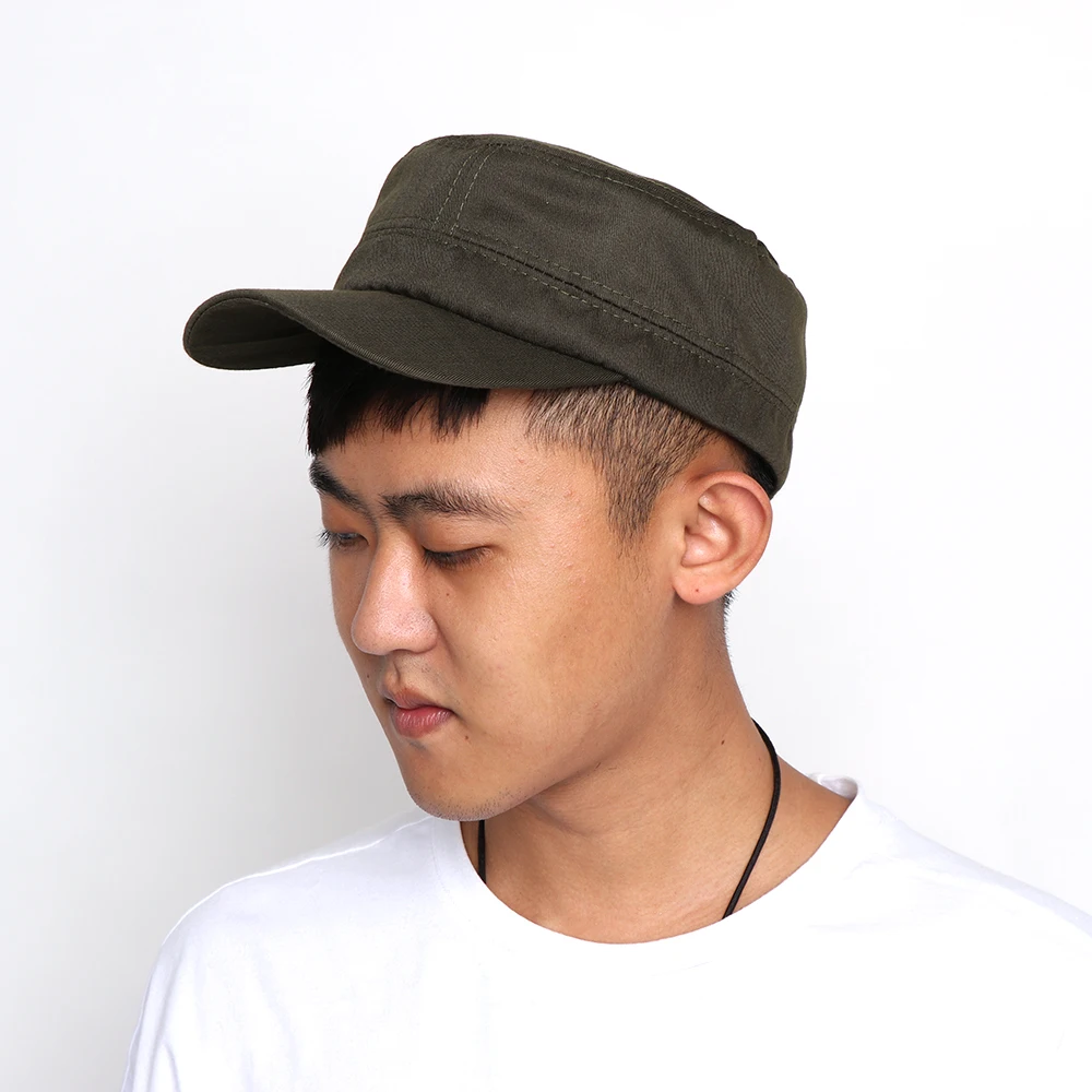 Fashion Unisex Military Hat Cadet Patrol Bush Cap ArmyGreen Franterd Hat