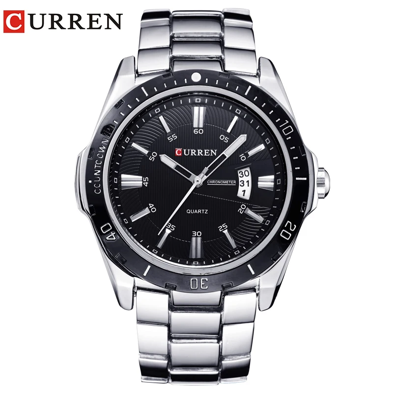  Mens Watches Top Luxury Brand CURREN 2018 Men Full Steel Watches Quartz Watch Analog Waterproof Spo