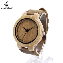 2016 Nouveau Fasion japonais miyota 2035 mouvement montres véritable en cuir bambou en bois montres avec boîte-cadeau relogio masculino