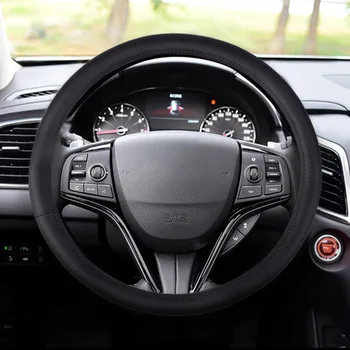 

FLY5D Microfiber Leather The Four Seasons General Steering Wheel Cover In Black High Temperature Resistant And Soft For Auto