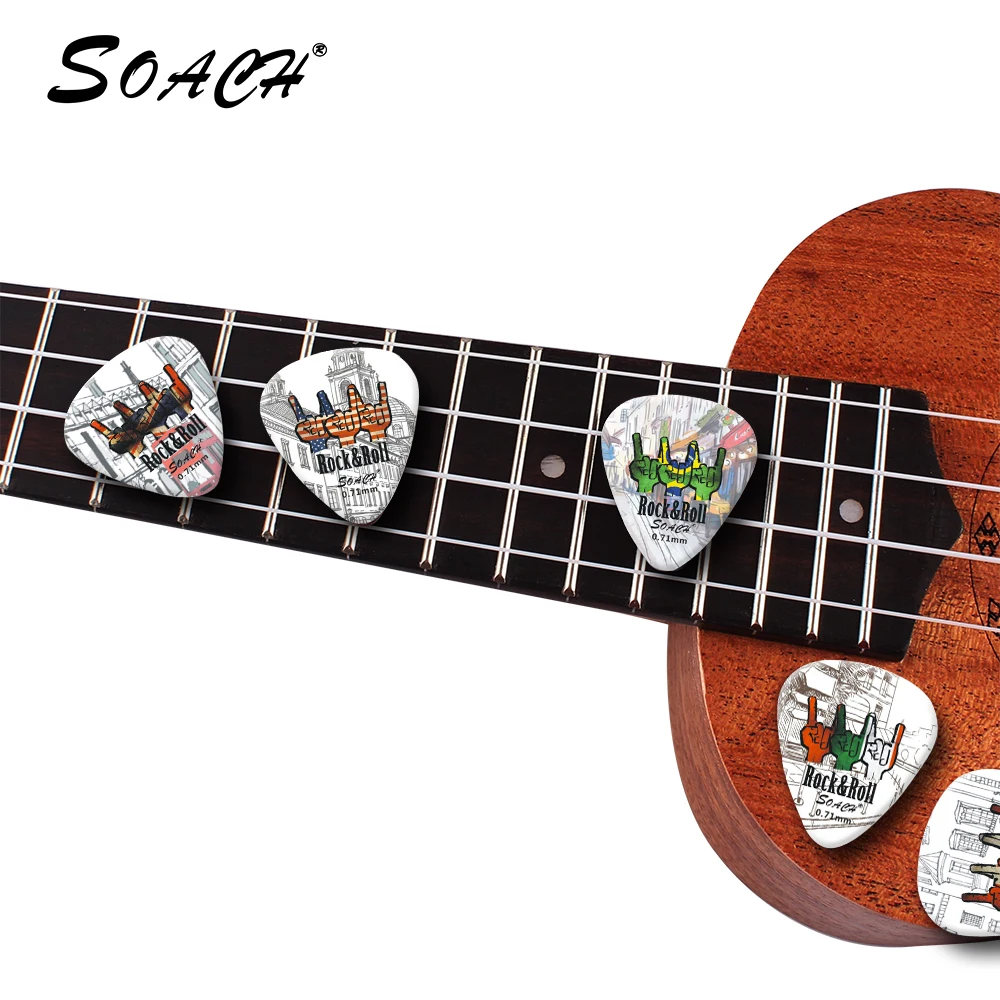 SOACH 10pcs Rock gesture Guitar Picks Thickness 0.71mm Celluloid Guitar Parts