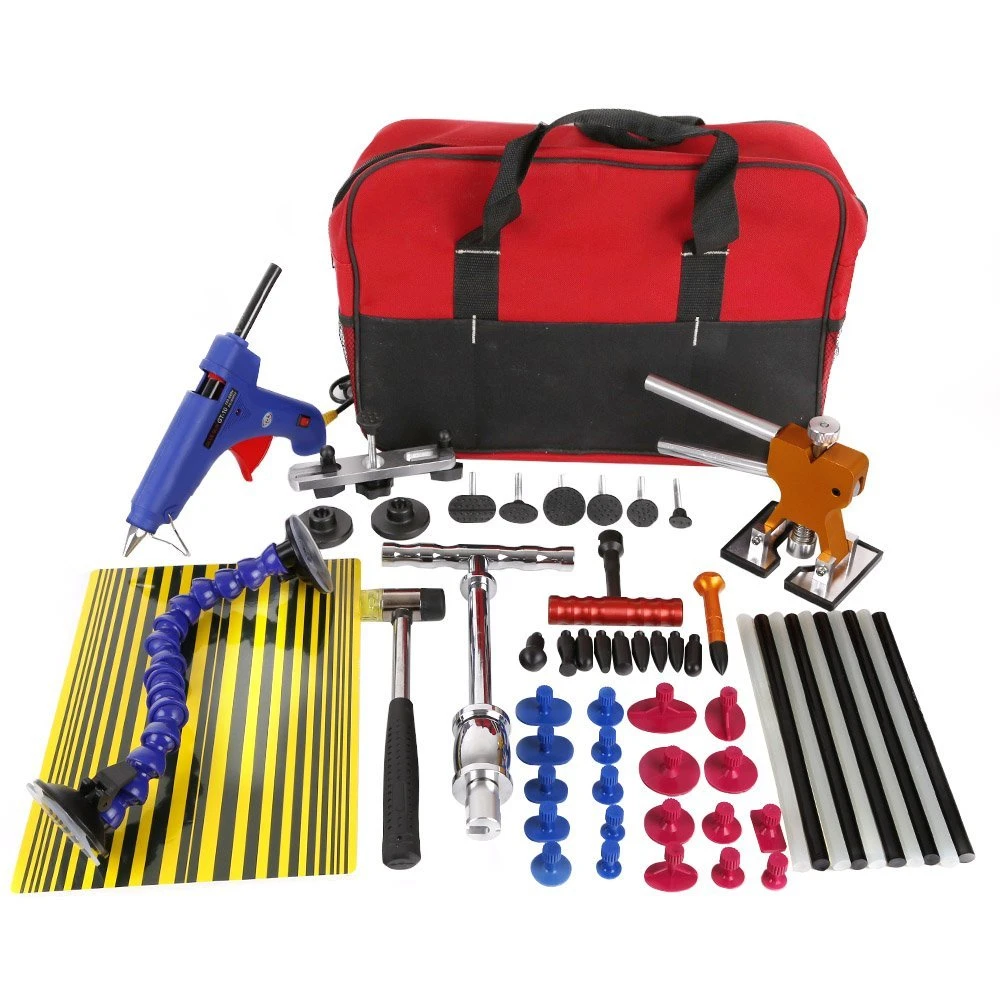 55 PCS Paintless Dent Repair Kit Dent Puller Kit Slide Hammer Hail Repair  Medium Glue Puller Kit with Tab Lifter Glue Gun Lifter