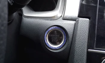 

by DHL 2000pcs Fashion SUV Bling Practical Car Decorative Blue Button Start Switch Diamond Ring Auto Accessories