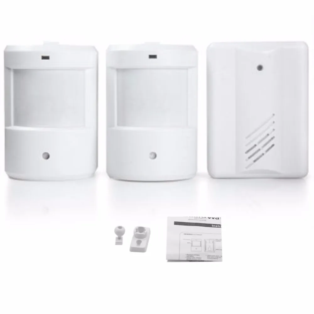 

Portable Home Wireless Doorbell Set 2 Transmitter + 1 Receivers Kit Infrared sensor welcome device Electronic Door Bell Kit