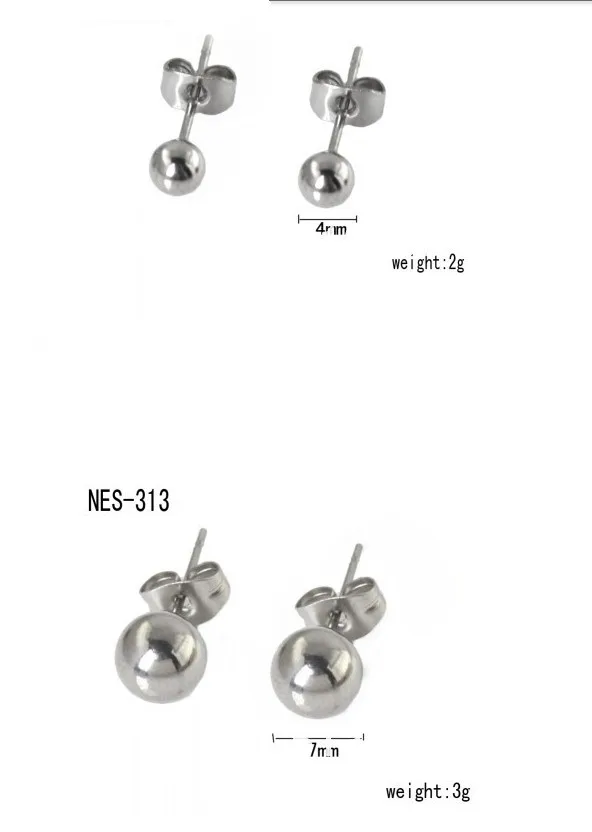 Роскошные стальные серьги-гвоздики с круглыми шариками, серебряные серьги-гвоздики, размер 2 мм-10 мм, нержавеющая сталь, не вызывает аллергии, 10 пар/набор сережек для карт