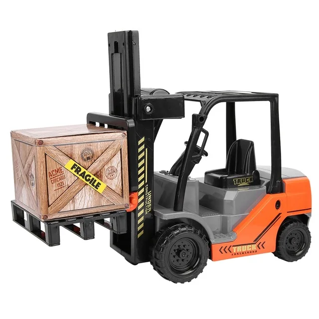 

ESTINK 1:12 Scale Children Forklifts Toy Model Inertia Forklifts Gift Toy with Pallets Box Gifts for Children Birthday