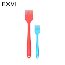 EXVI 2 PCS Kitchen Silicone Pastry Oil Brush Integrated Cream Butter Mixer Cake Bread Brush Baking Tool Safety BBQ Baste Brushes