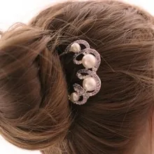 Ювелирные изделия оптом имитация жемчужины, горный хрусталь для волос вилка шпилька гребень Шпилька Украшения для волос свадебная тиара гребень для волос