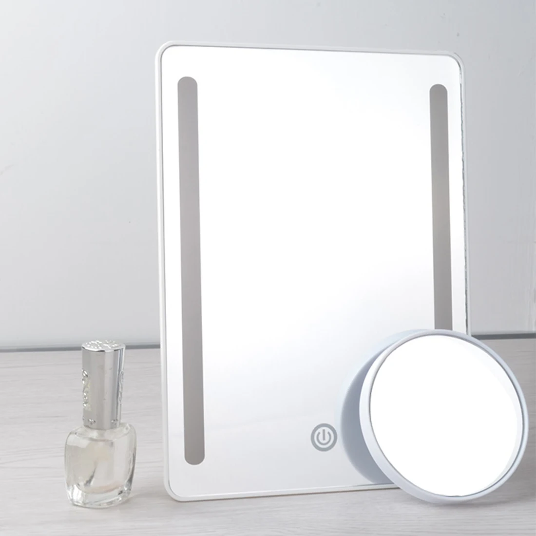 

New Designed Touch Screen 20 LED lights Adjustable Desktop Make-up Mirror 10x Suction Cup Magnifier Desk Lamp Cosmetic Tools