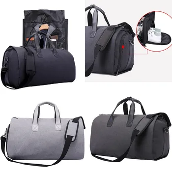 

Carry On Garment Bag For Business Trips Shoulder Strap Independent Shoes Pocket Protable Storge Bag Travel Case Card Organizer