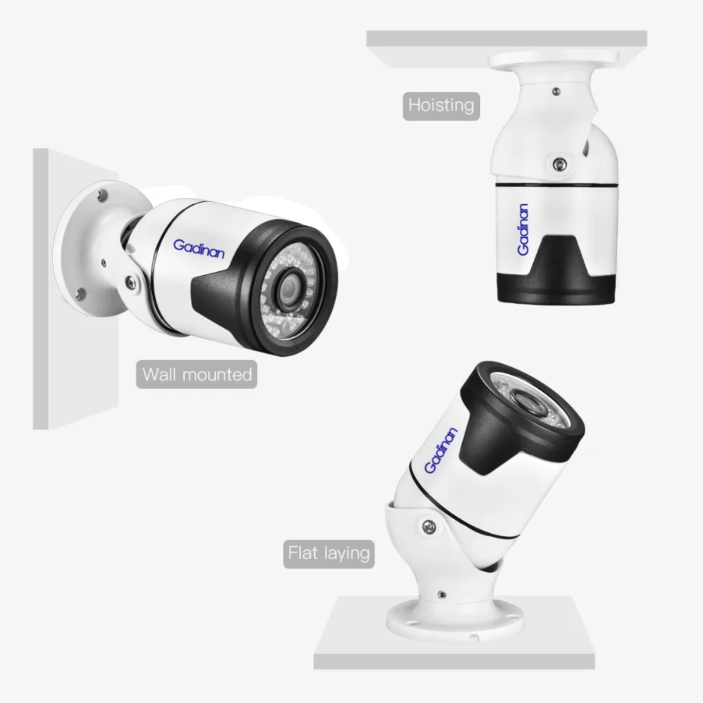 Gadinan 4MP POE IP камера Bullet H.265 2 8 мм широкоугольный CCTV водонепроницаемый IP66 Крытый
