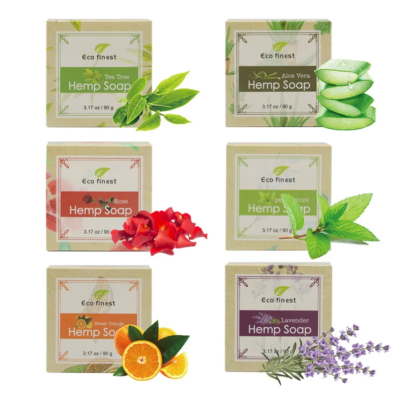 6 Pcs Handmade Hemp Oil Soap Skin Care Revitalizing Scent with Tea Tree Rose Lavender KG66 6 Pcs Handmade Hemp Oil Soap Skin Care Revitalizing Scent with Tea Tree Rose Lavender KG66