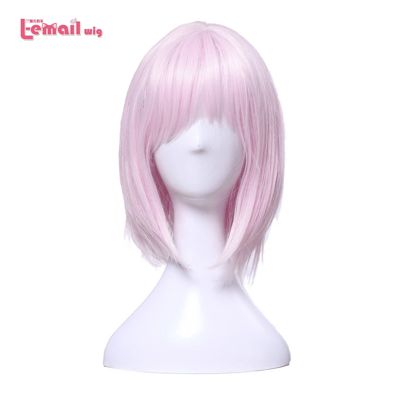 L-email парик игра Fate Grand Order Mash Косплей парики FGO Косплей 35 см розовый короткий парик термостойкие синтетические волосы Perucas