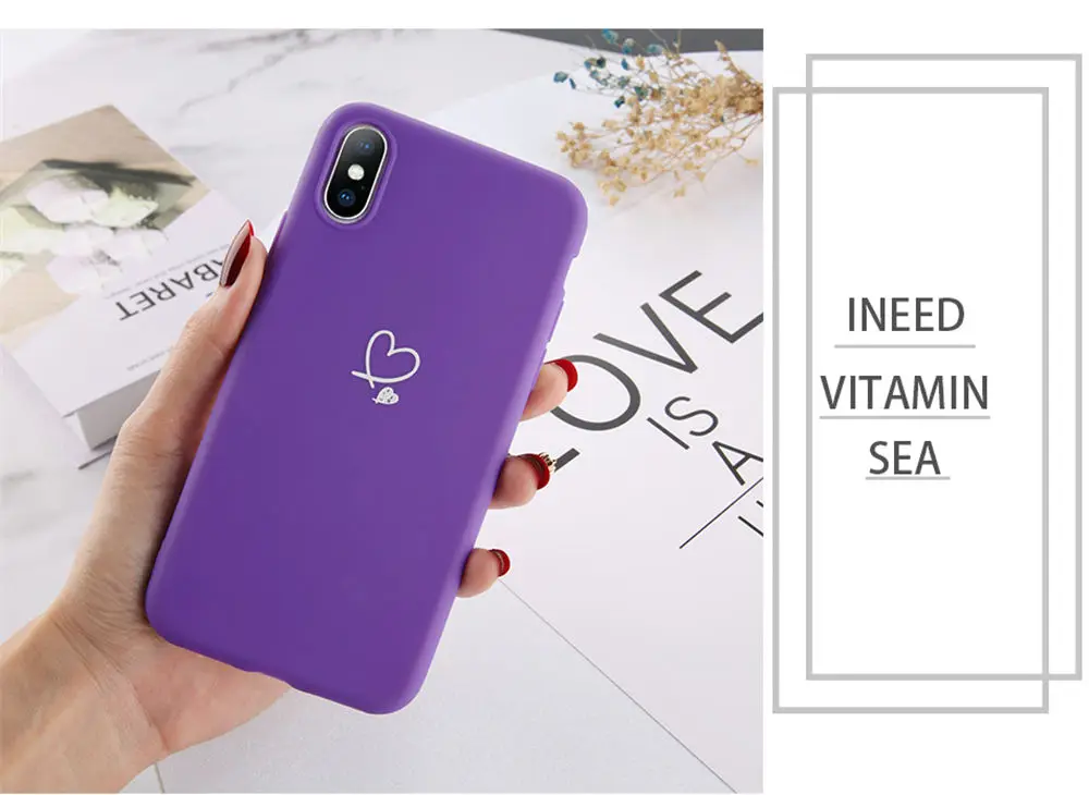 iphone se silicone case Lovebay Colorful Love Heart Phone Case For iPhone 11 12 13 Pro X XR XS Max SE 2020 6 6S 7 8 Plus Candy Color Soft TPU Back Cover iphone se leather case