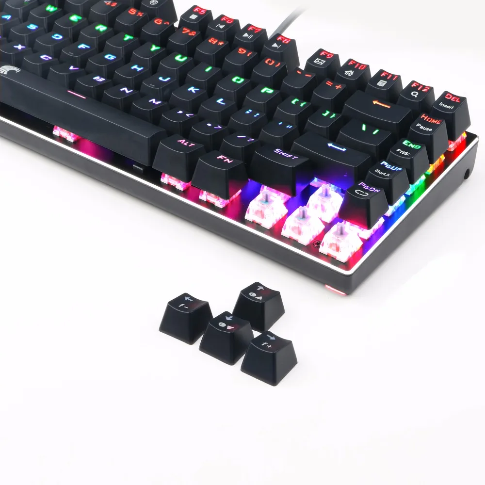 Goede TKL Mechanische Toetsenbord meerdere Switches 81 toetsen regenboog LED Backlit Aluminium Gaming Toetsenbord met Afneembare Kabel Z88