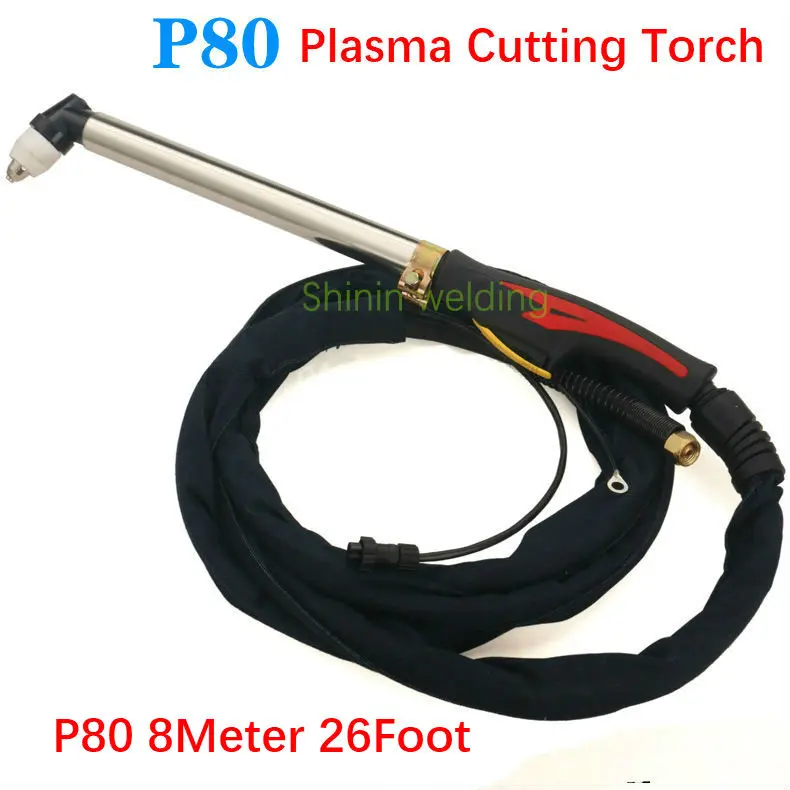 

2019 new P80 extended elbow plasma cutting gun Stainless steel high quality air cutting torch 8Meter 26foot cutter torch