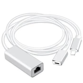 

Mobile phone network cable converter for iPhone wired network card straight cable network cable connector with charging