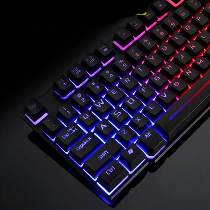Проводной светодиодный мультимедийный Эргономичный Usb игровая клавиатура мышь