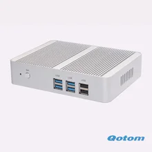 Hot Fanless nettop pc Qotom-M150S 4G ram NO SSD NO HDD 300M WIFI celeron N3150 up to 2.08Ghz 6*USB quad core Dual lan mini pc
