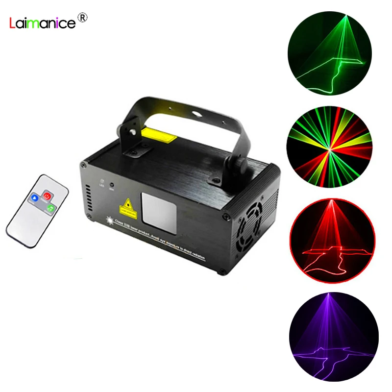 

Mini Led RGY Purple Home Stage Lighting Effect DMX Laser Projector With Remote Lumiere Disco Lights Dj Club Party Stage Light