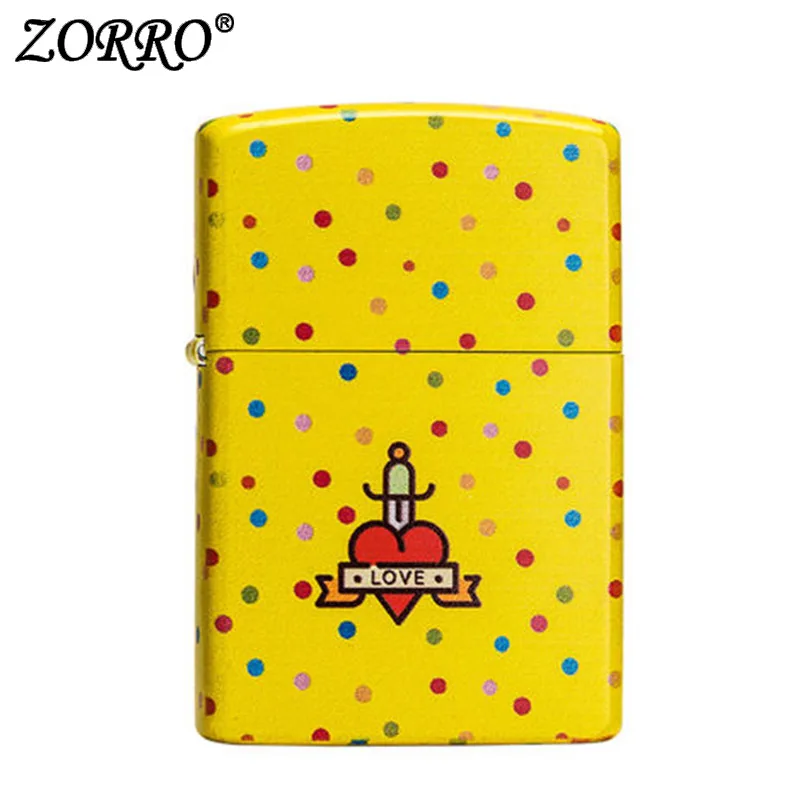 

cool lighters Kerosene cigarette lighter windproof gasoline oil petrol refillable lighter with Love painting as gift for couples