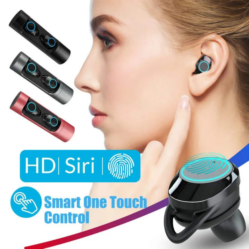

TWS Bluetooth 5.0 Earphones Waterproof IPX7 Headphone Touch Control Wireless Earphones Stereo Headset with Microphone