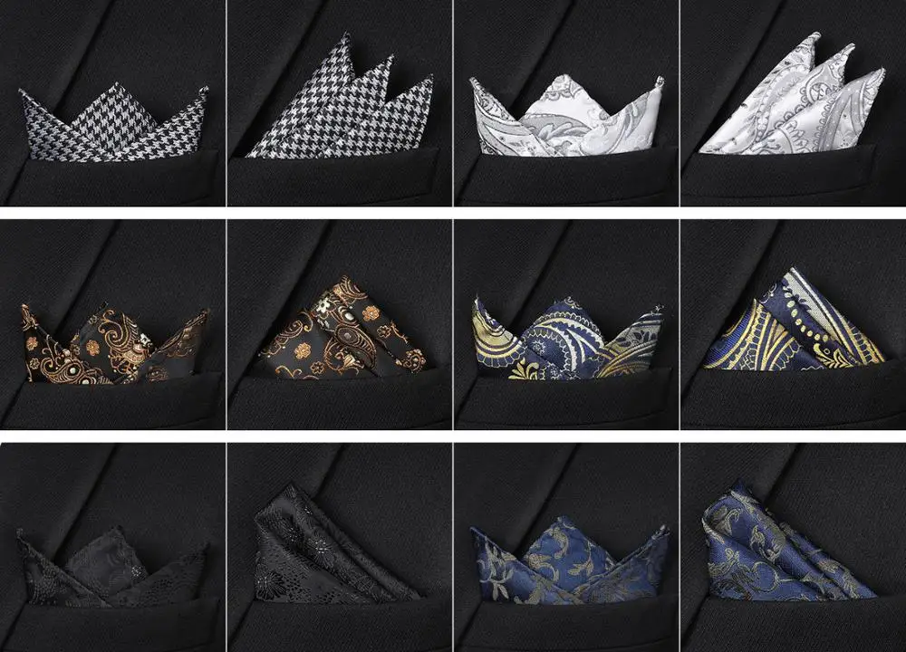 Najtaniej Hisdern 6 sztuka różne klasyczne wzory męskie Paisley Floral Plaid kieszonkowy plac chusteczki Wedding Party prezent