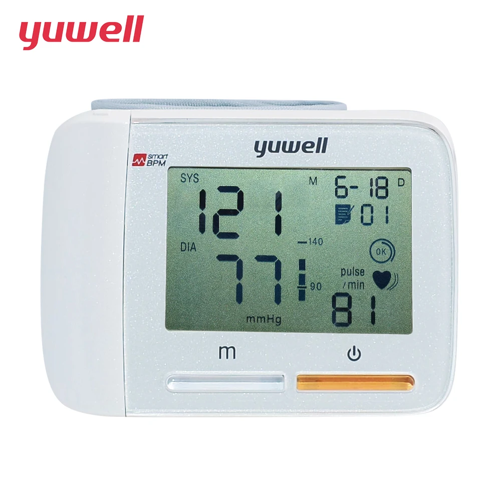 Tanie Yuwell na rękę ciśnienia krwi monitora naprawy lub duży cyfrowy wyświetlacz LCD przenośny ekg automatyczne sprzęt medyczny CE